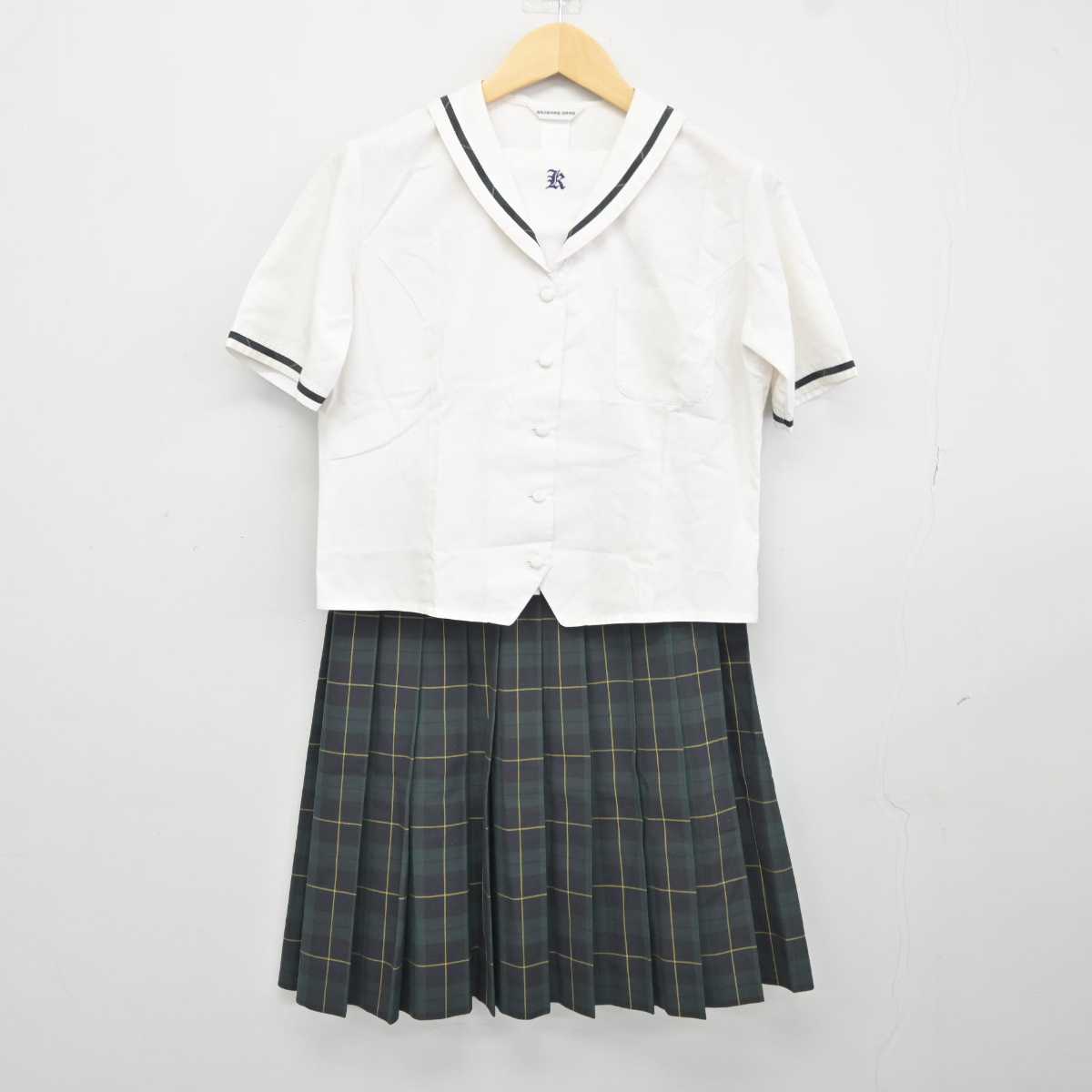 【中古】大阪府 金光大阪高等学校 女子制服 3点 (シャツ・スカート) sf042883