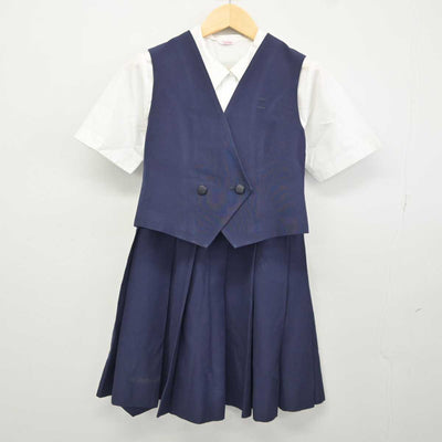 【中古】熊本県 真和高等学校 女子制服 4点 (ベスト・シャツ・スカート) sf042896