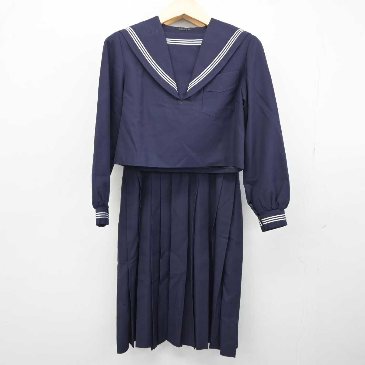 【中古】福岡県 筑紫女学園中学校 女子制服 2点 (セーラー服・ジャンパースカート) sf042905