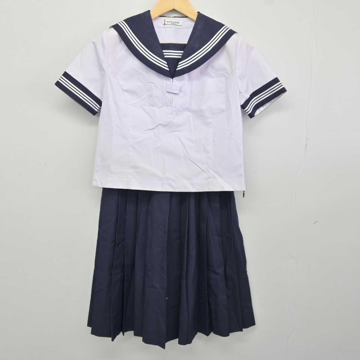 【中古】茨城県 東海南中学校 女子制服 3点 (セーラー服・セーラー服・スカート) sf042915