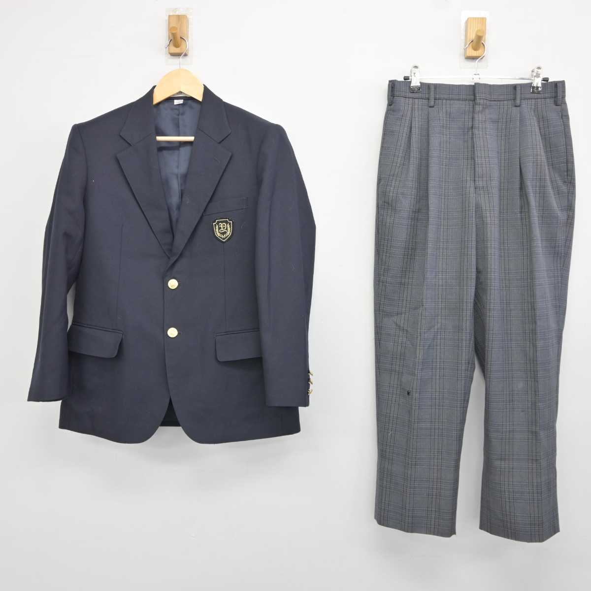 【中古】岐阜県 八百津高等学校 男子制服 3点 (ブレザー・ズボン・ズボン) sf042917