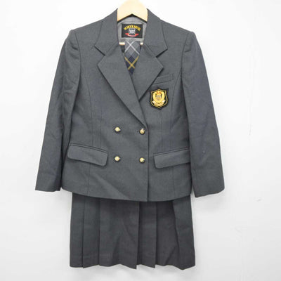 【中古】東京都 桜丘高等学校 女子制服 4点 (ブレザー・ニット・スカート) sf042926