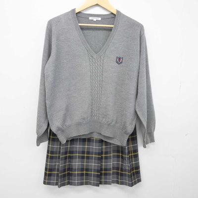 【中古】東京都 桜丘高等学校 女子制服 3点 (ブレザー・ニット・スカート) sf042927