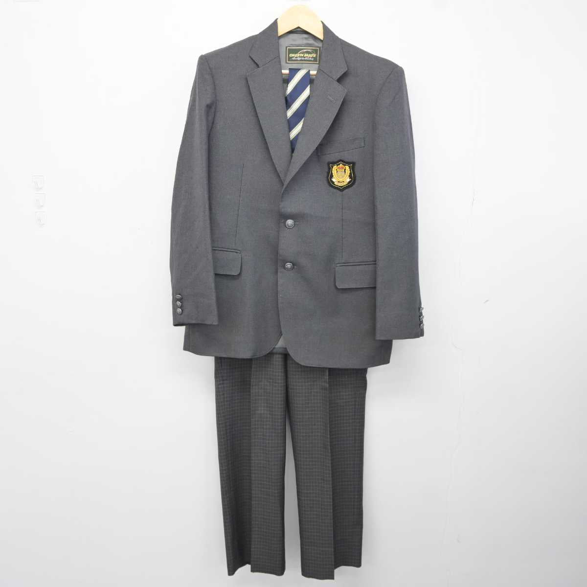 【中古】東京都 桜丘高等学校 男子制服 4点 (ブレザー・ニット・ズボン) sf042932