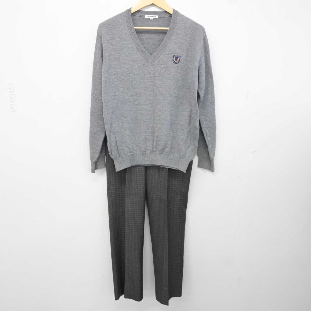 【中古】東京都 桜丘高等学校 男子制服 4点 (ブレザー・ニット・ズボン) sf042932