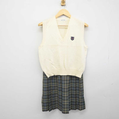 【中古】東京都 桜丘中学校高等学校 女子制服 2点 (ニットベスト・スカート) sf042940