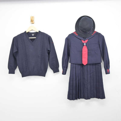 【中古】東京都 川村小学校 女子制服 5点 (セーラー服・ニット・ジャンパースカート) sf042956