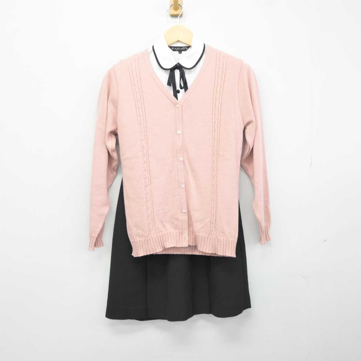 【中古】 事務服 女子制服 4点 (ニット・シャツ・スカート) sf043014