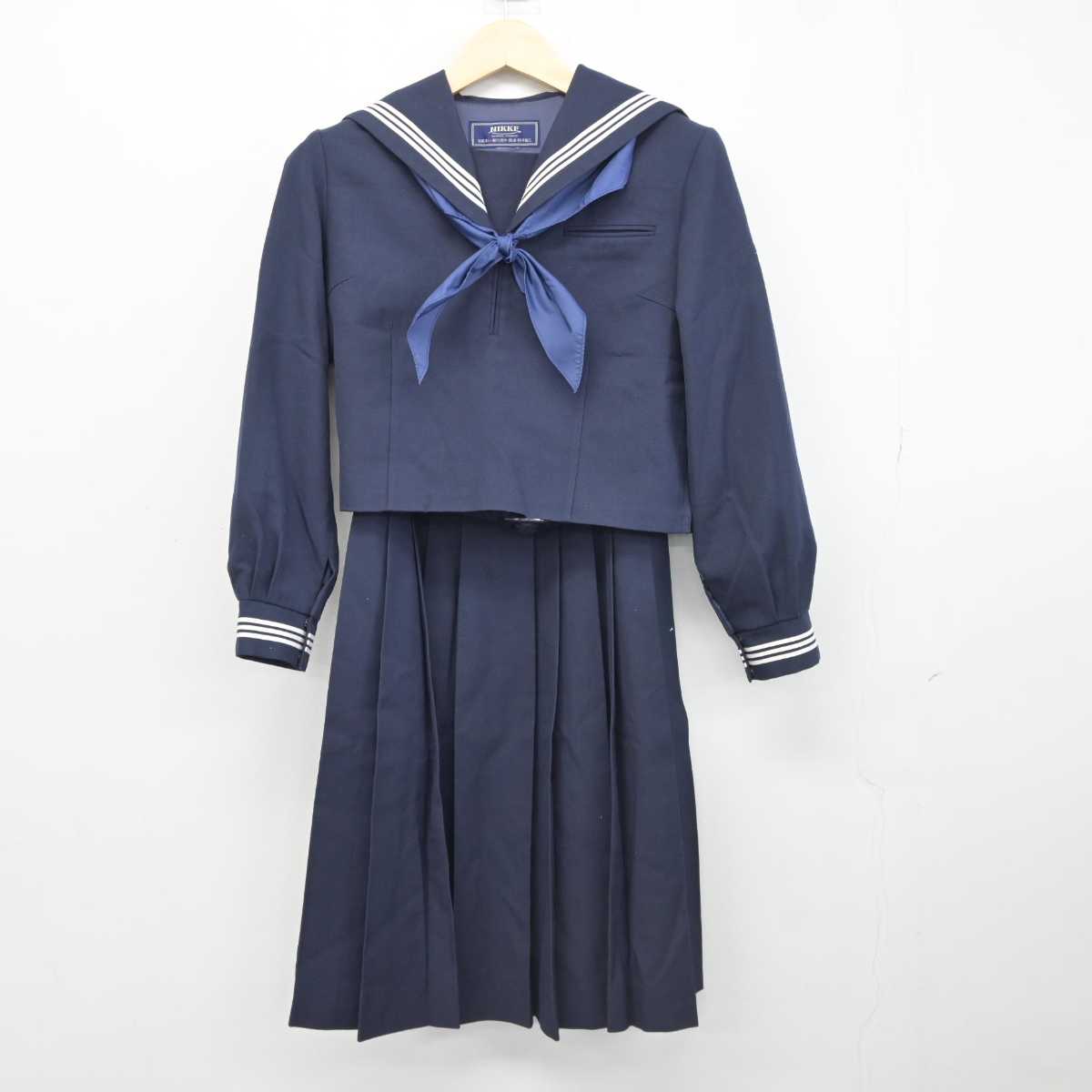 【中古】東京都 篠崎中学校 女子制服 3点 (セーラー服・ジャンパースカート) sf043022