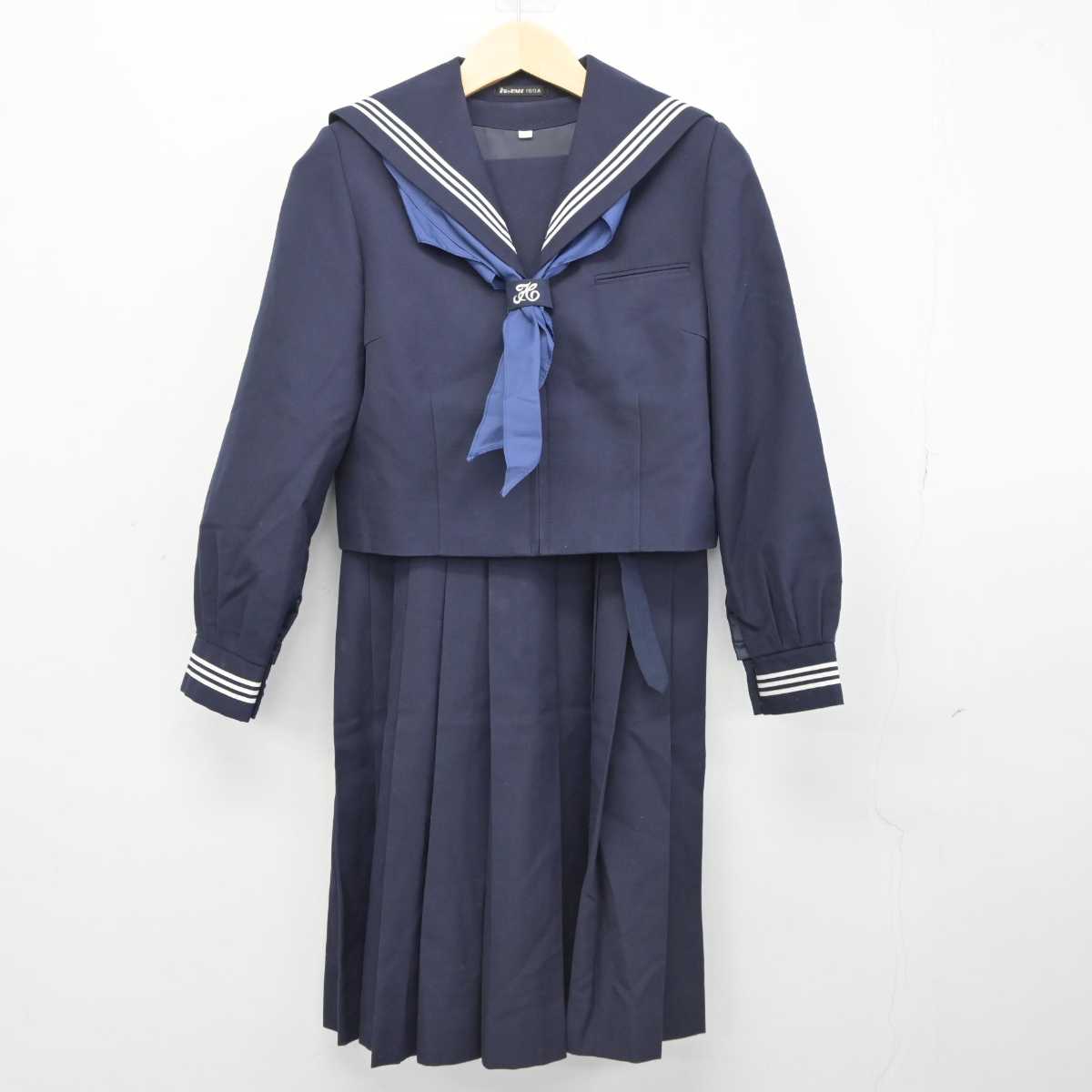 【中古】東京都 篠崎中学校 女子制服 3点 (セーラー服・ジャンパースカート) sf043023