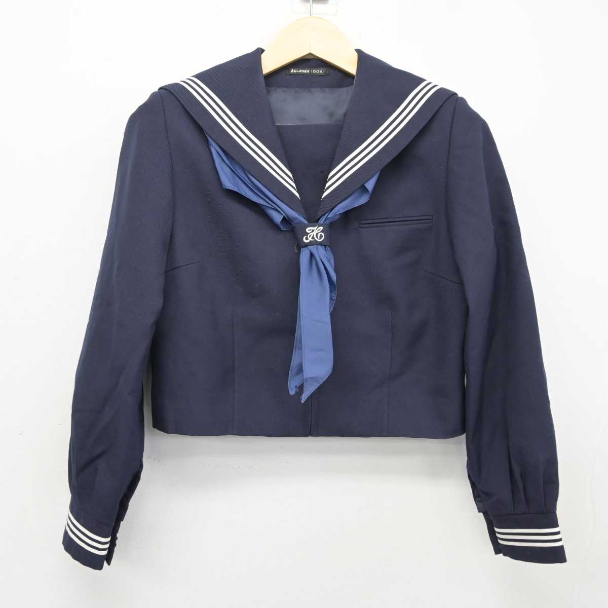 【中古】東京都 篠崎中学校 女子制服 3点 (セーラー服・ジャンパースカート) sf043023