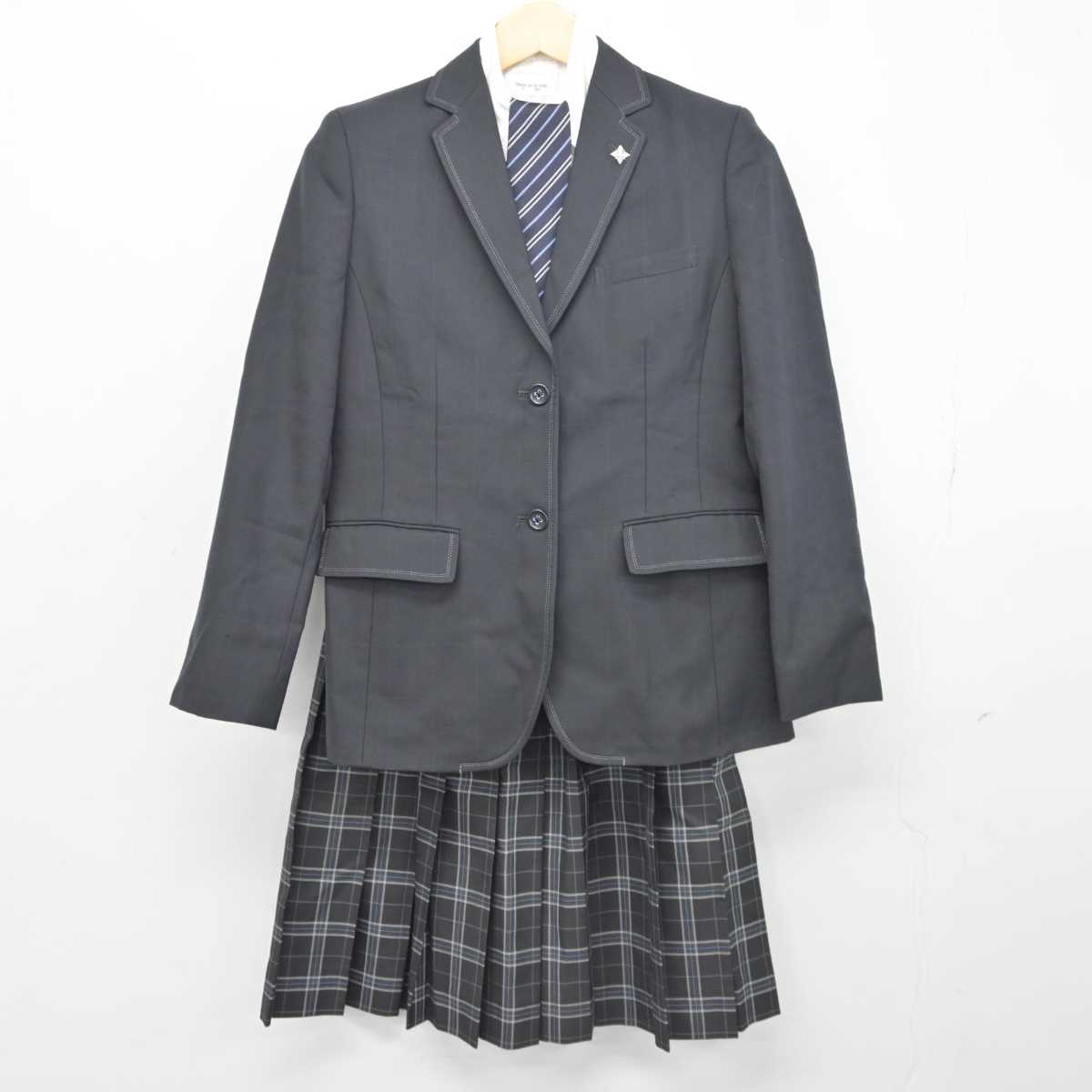 【中古】福島県 石川高等学校 女子制服 5点 (ブレザー・シャツ・スカート) sf043033