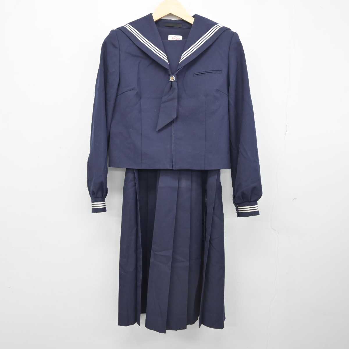 【中古】千葉県 鎌ケ谷第五中学校 女子制服 3点 (セーラー服・ジャンパースカート) sf043040