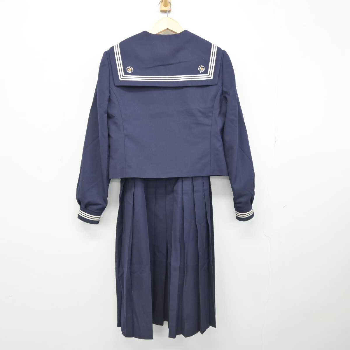 【中古】千葉県 鎌ケ谷第五中学校 女子制服 3点 (セーラー服・ジャンパースカート) sf043040