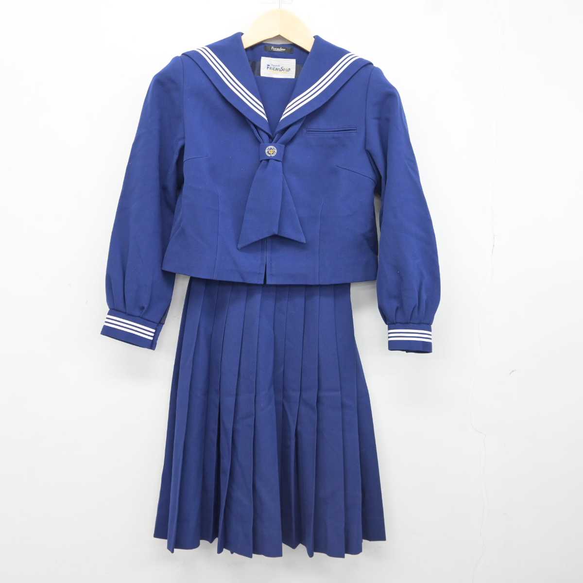 【中古】埼玉県 鶴ヶ島西中学校 女子制服 3点 (セーラー服・スカート) sf043053