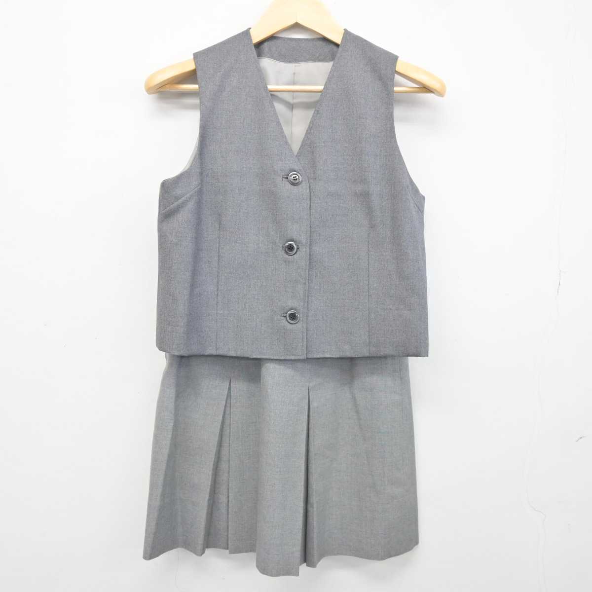 【中古】東京都 慶應義塾中等部 女子制服 2点 (ベスト・スカート) sf043069