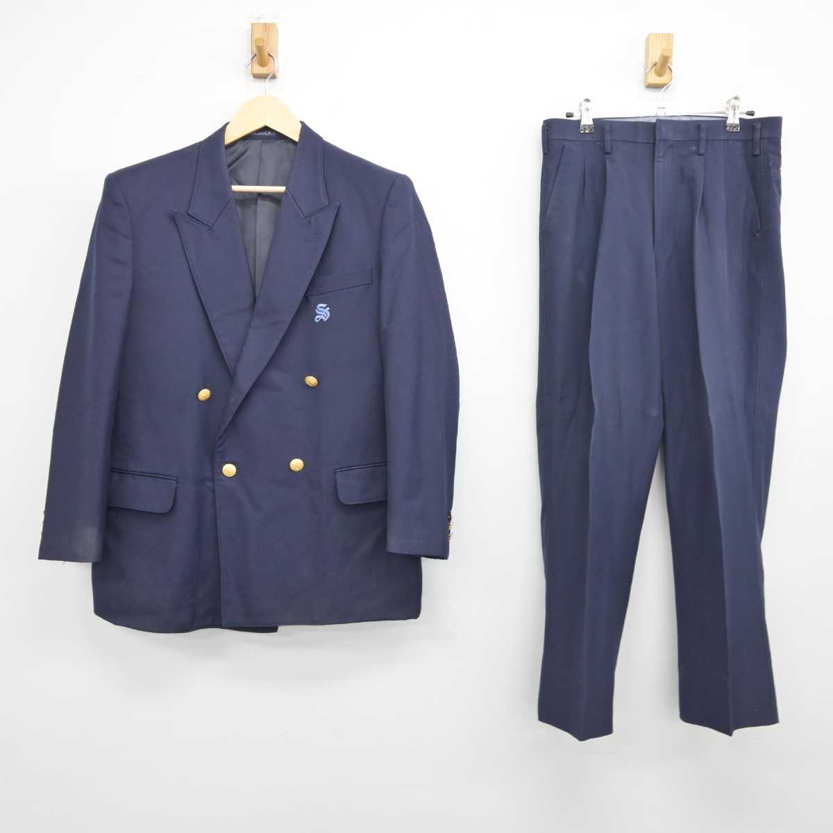 【中古】山口県 西京高等学校 男子制服 3点 (ブレザー・ズボン) sf043080