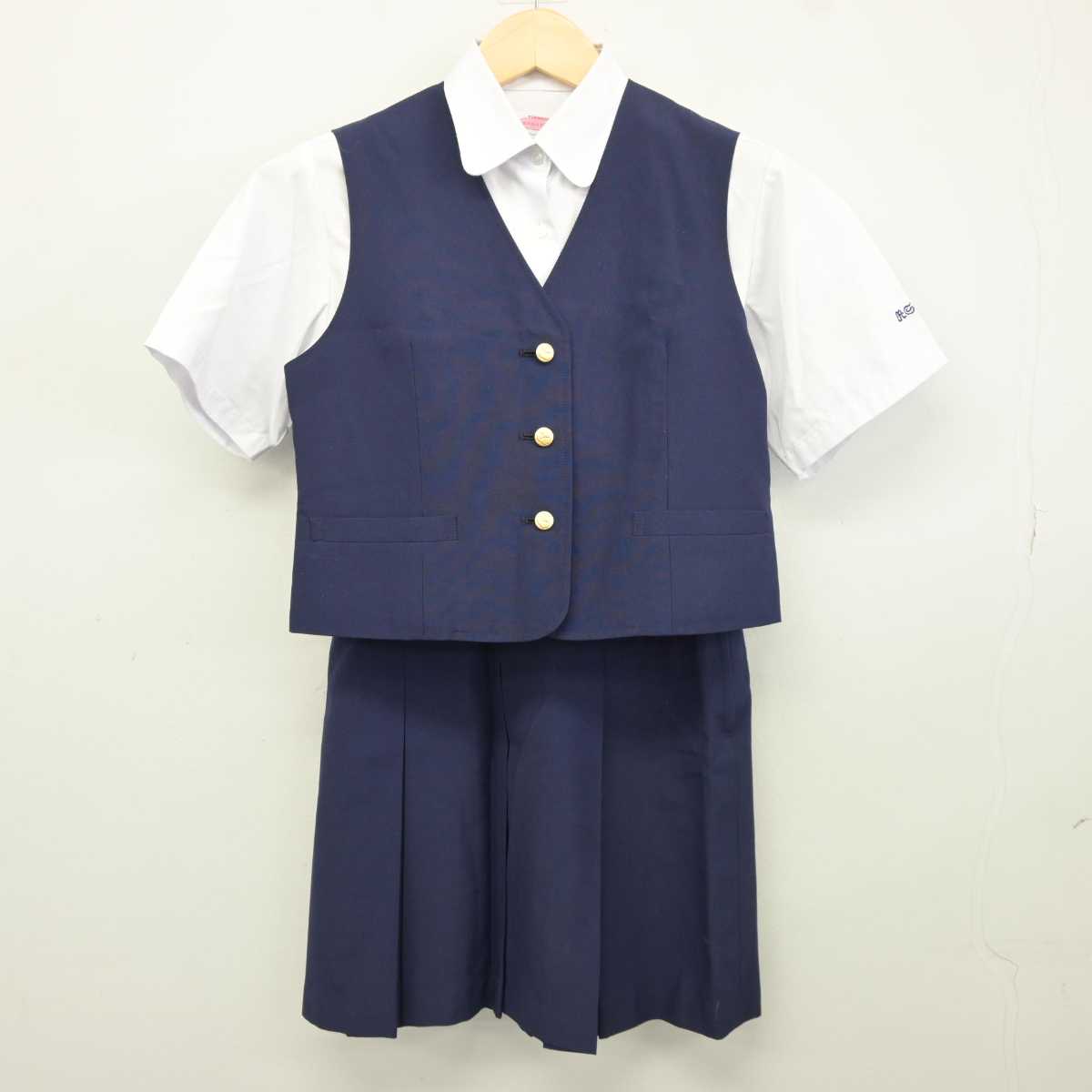 【中古】埼玉県 和光国際高等学校 女子制服 3点 (シャツ・ベスト・スカート) sf043081