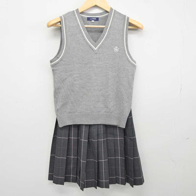 【中古】青森県 青森山田中学校 女子制服 2点 (ニットベスト・スカート) sf043094