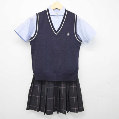 【中古】青森県 青森山田高等学校 女子制服 3点 (シャツ・ニットベスト・スカート) sf043100