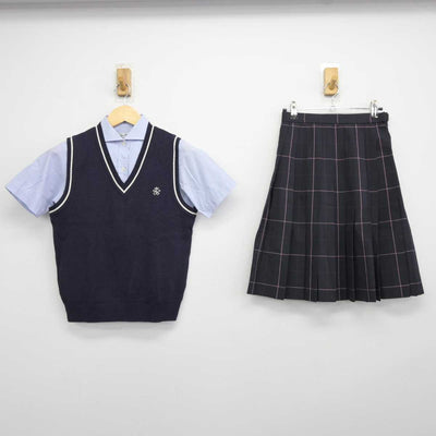 【中古】青森県 青森山田高等学校 女子制服 3点 (シャツ・ニットベスト・スカート) sf043100