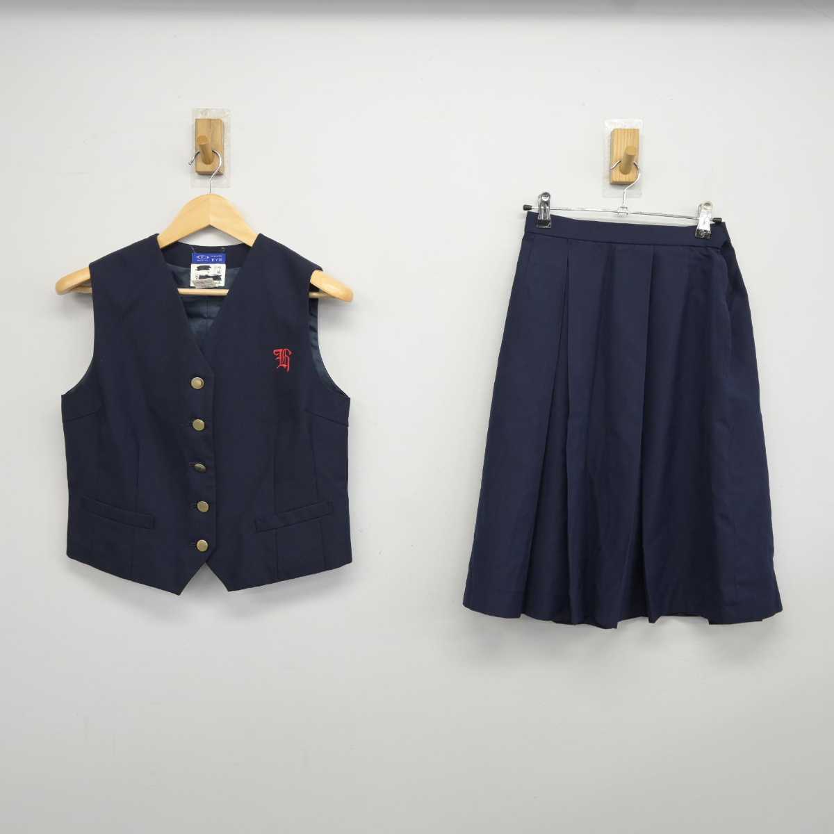 【中古】兵庫県 宝梅中学校 女子制服 2点 (ベスト・スカート) sf043106