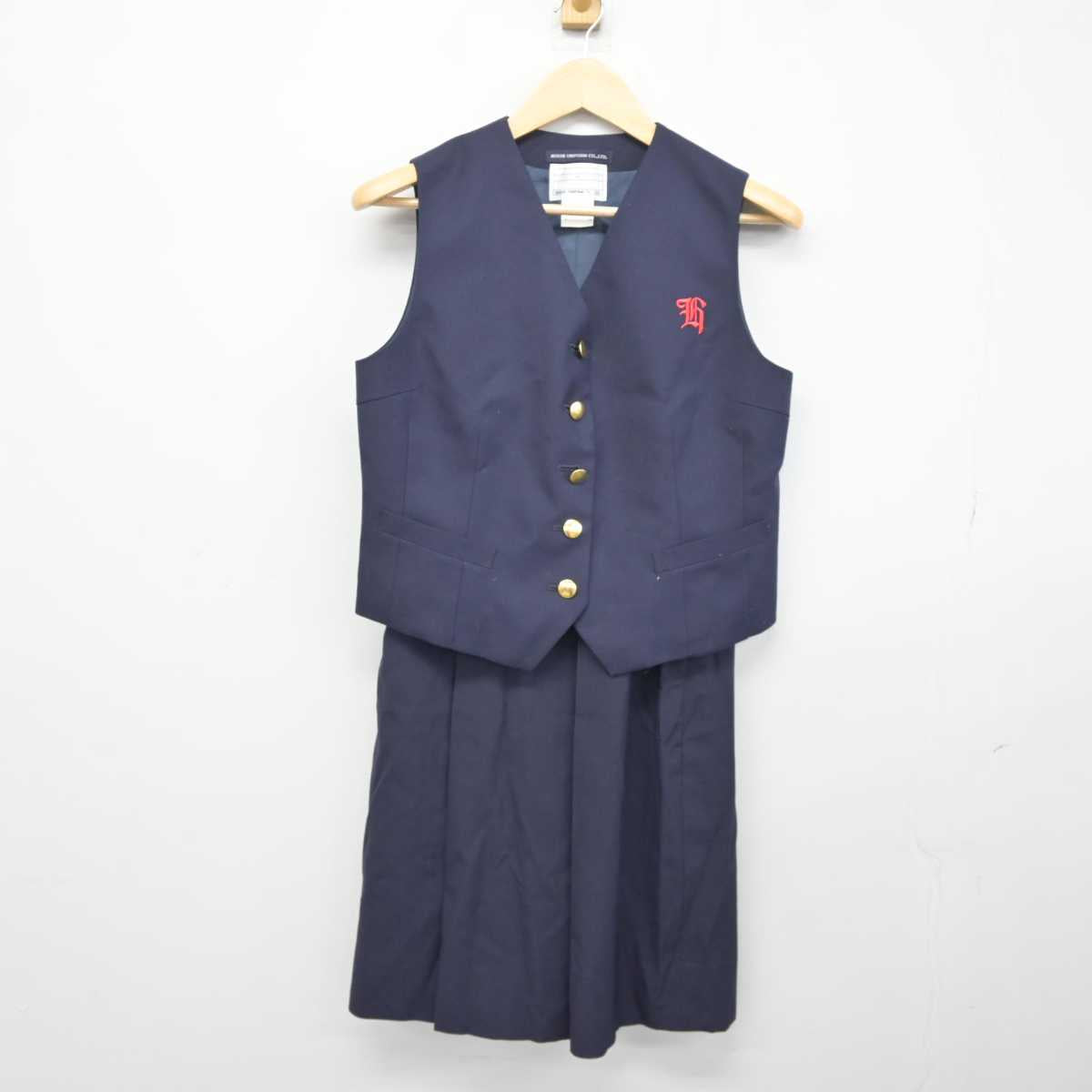 【中古】兵庫県 宝梅中学校 女子制服 2点 (ベスト・スカート) sf043109