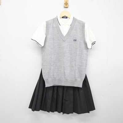 【中古】兵庫県 西宮今津高等学校 女子制服 3点 (ニットベスト・その他アイテム・スカート) sf043113