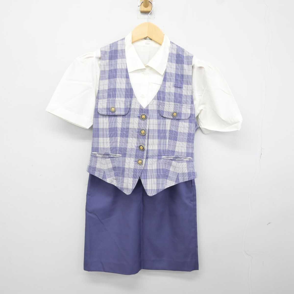 【中古】 ダイキン工業株式会社 女子制服 3点 (ベスト・シャツ・スカート) sf043126