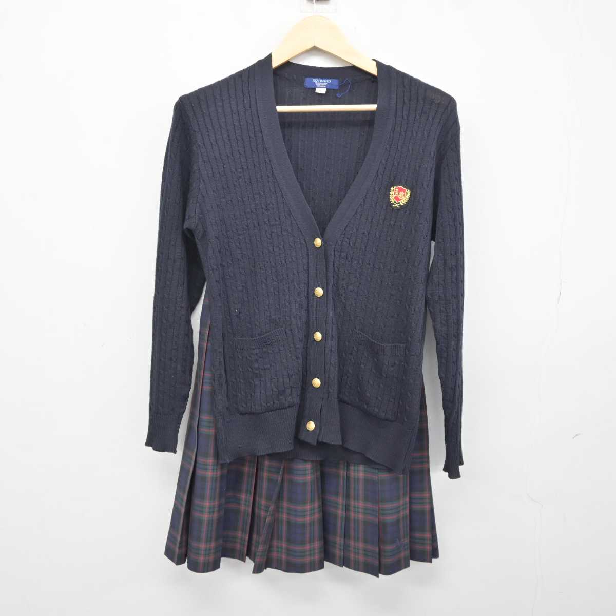 【中古】愛知県 安城学園高等学校 女子制服 2点 (ニット・スカート) sf043139