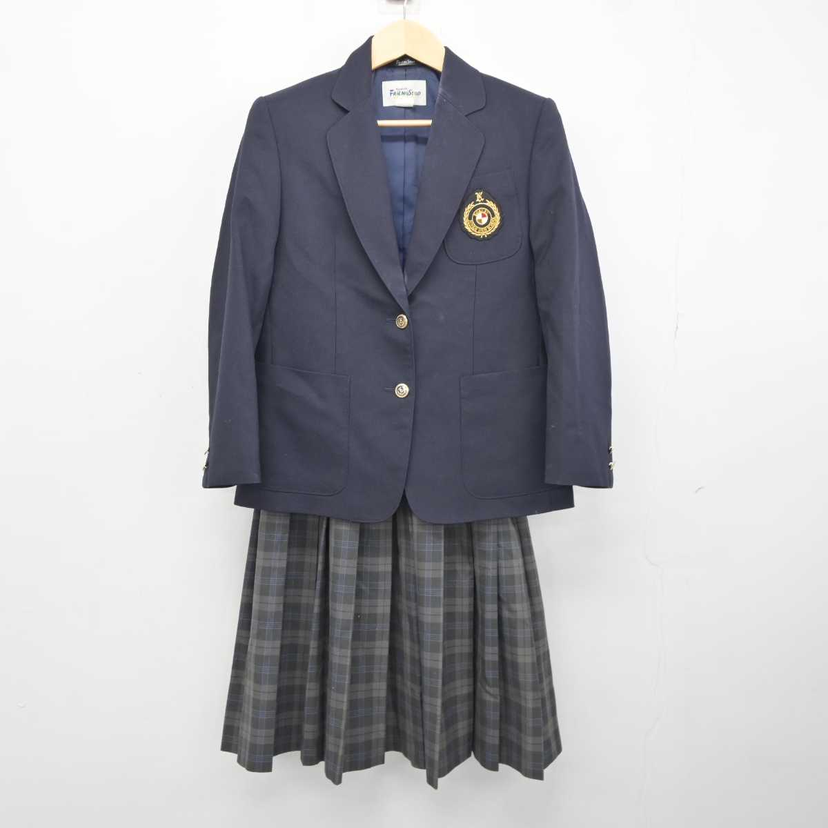 【中古】大阪府 柏原市立国分中学校 女子制服 3点 (ブレザー・ニットベスト・スカート) sf043158