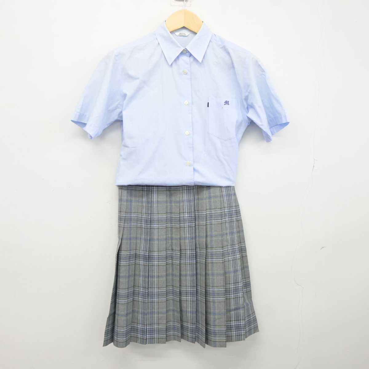 【中古】東京都 目黒学院中学高等学校 女子制服 2点 (シャツ・スカート) sf043168