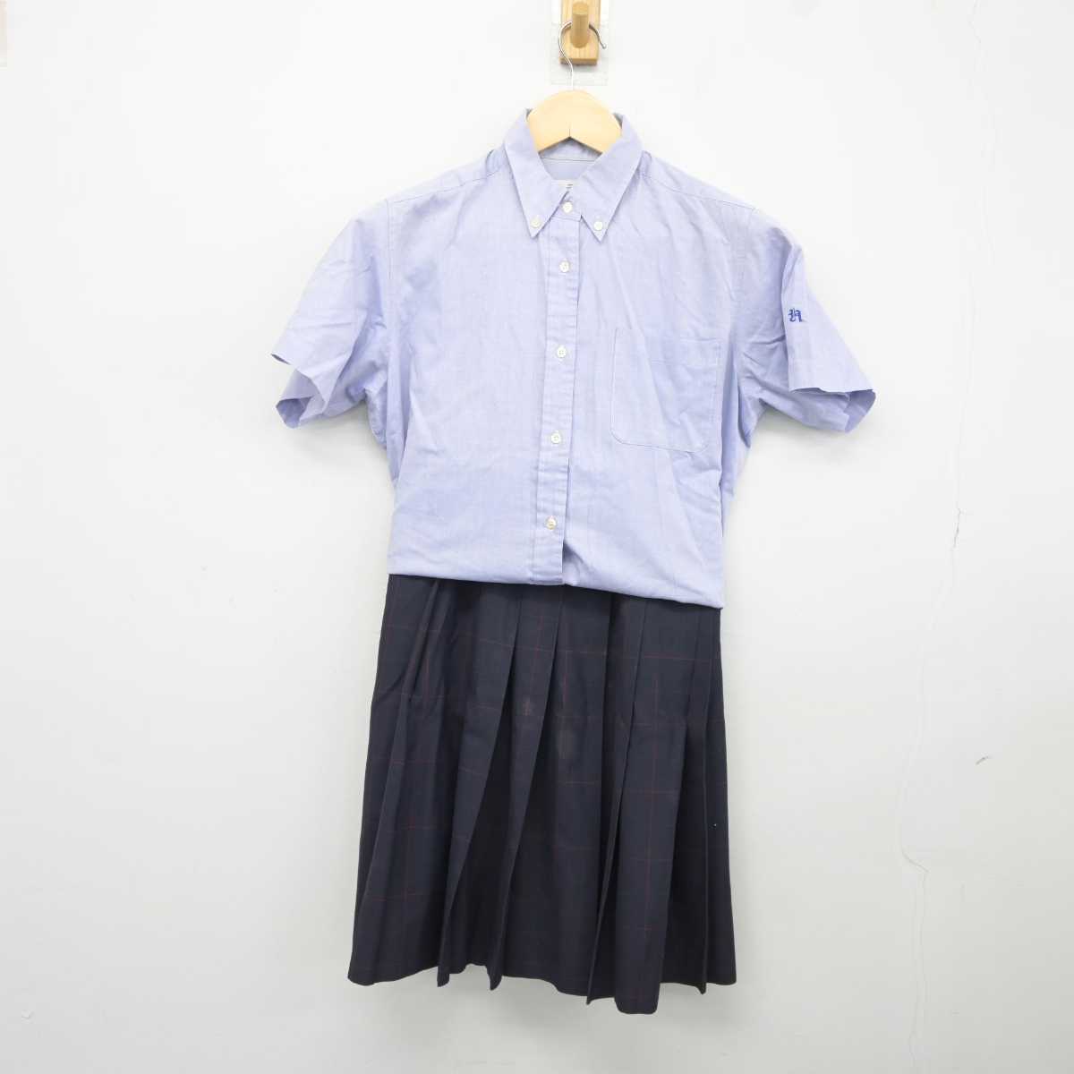 【中古】広島県 廿日市高等学校 女子制服 2点 (シャツ・スカート) sf043212