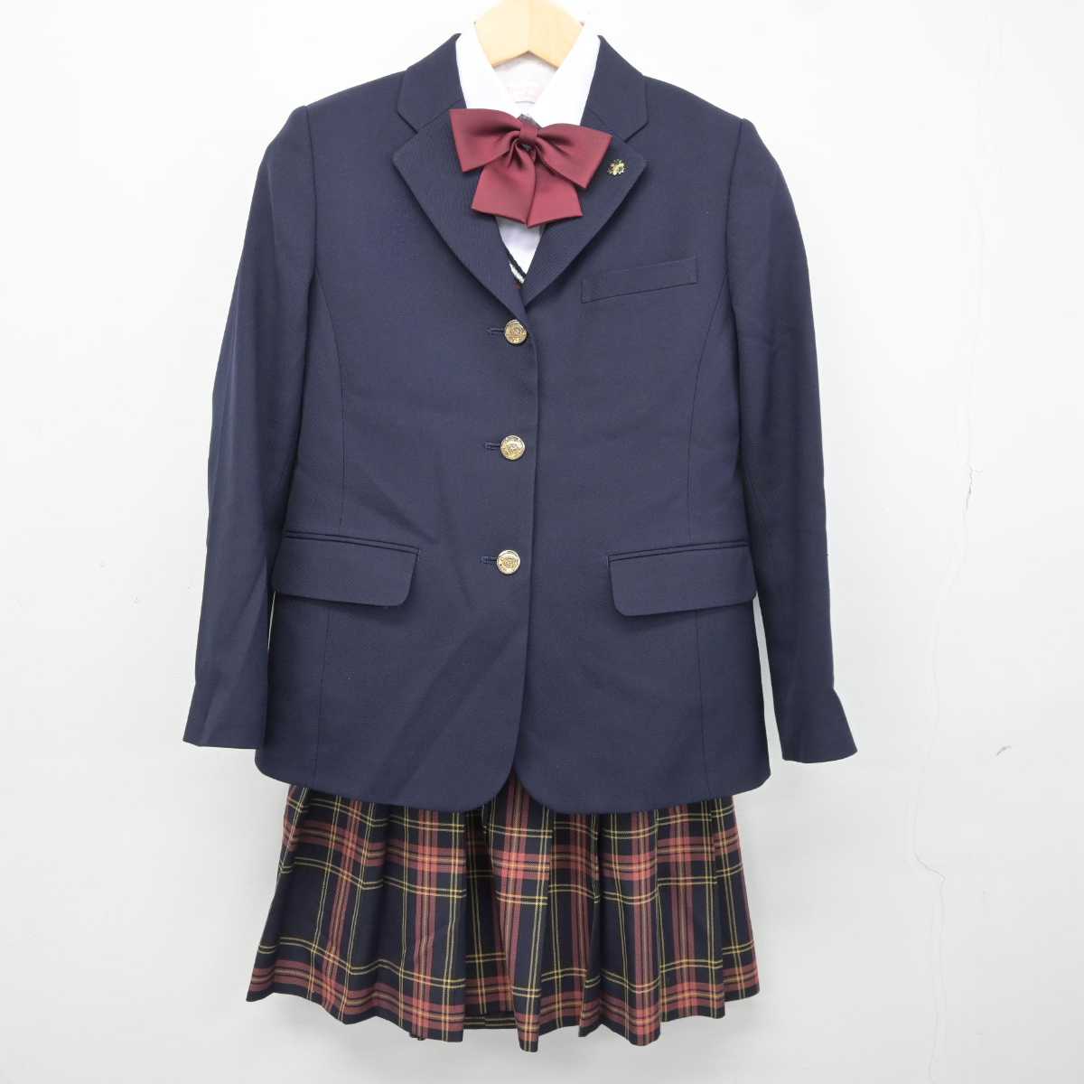 【中古】山梨県 甲府城西高等学校 女子制服 6点 (ブレザー・シャツ・ニットベスト・スカート) sf043230