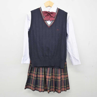 【中古】山梨県 甲府城西高等学校 女子制服 6点 (ブレザー・シャツ・ニットベスト・スカート) sf043230