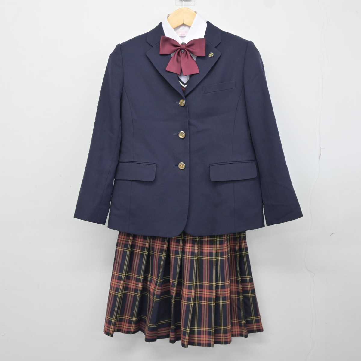 【中古】山梨県 甲府城西高等学校 女子制服 6点 (ブレザー・ニットベスト・シャツ・スカート) sf043249