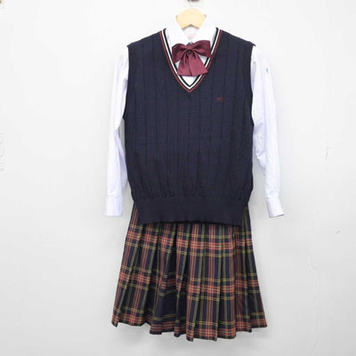 【中古】山梨県 甲府城西高等学校 女子制服 6点 (ブレザー・ニットベスト・シャツ・スカート) sf043249