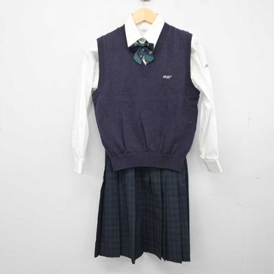 【中古】神奈川県 川崎総合科学高等学校 女子制服 4点 (ニットベスト・シャツ・スカート) sf043262