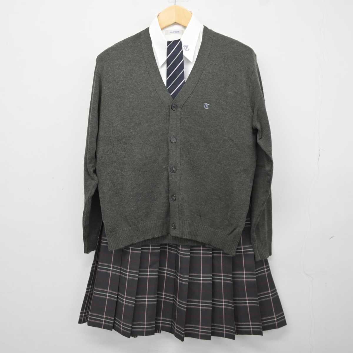 【中古】宮城県 富谷高等学校 女子制服 7点 (ブレザー・ニット・シャツ・スカート) sf043285