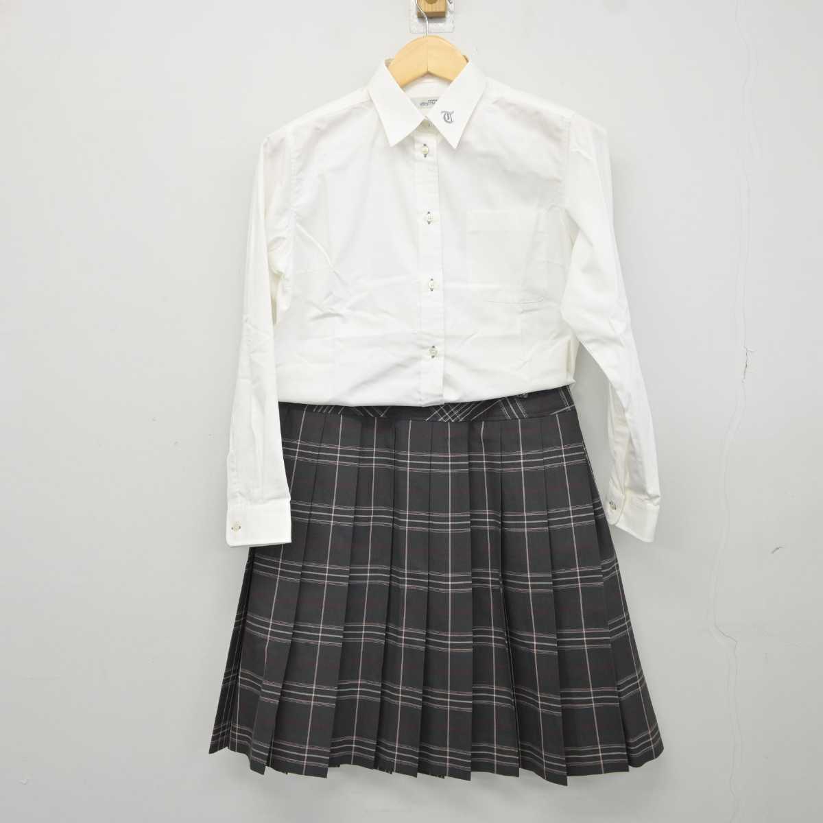 【中古】宮城県 富谷高等学校 女子制服 2点 (シャツ・スカート) sf043286