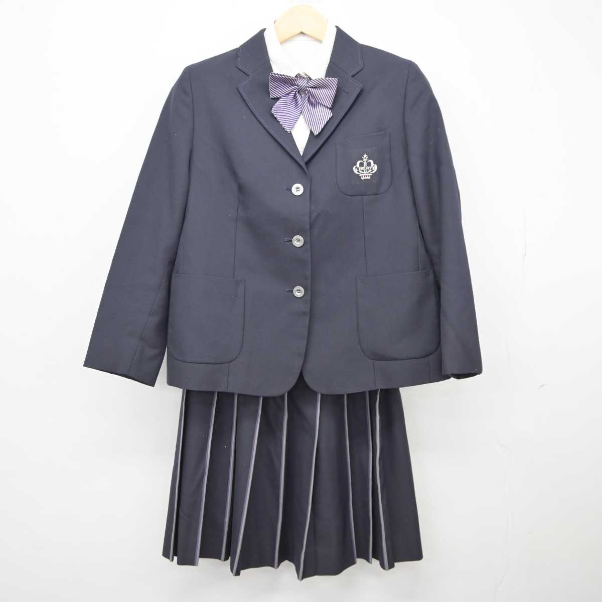 【中古】大阪府 香ヶ丘リベルテ高等学校 女子制服 5点 (ブレザー・ニット・シャツ・スカート) sf043292