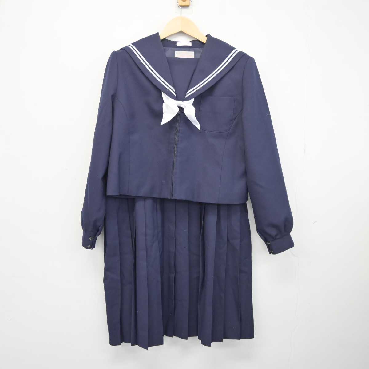 【中古】岐阜県 羽島中学校 女子制服 4点 (セーラー服・スカート) sf043296