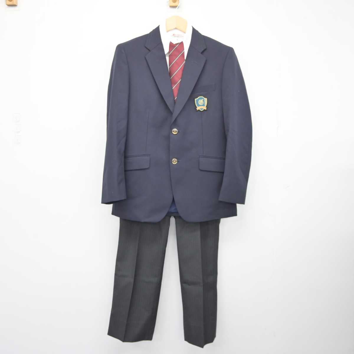 【中古】奈良県 五條高等学校 男子制服 4点 (ブレザー・シャツ・ズボン) sf043297