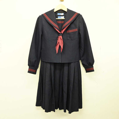 【中古】鹿児島県 川内中央中学校 女子制服 3点 (セーラー服・ジャンパースカート) sf043325