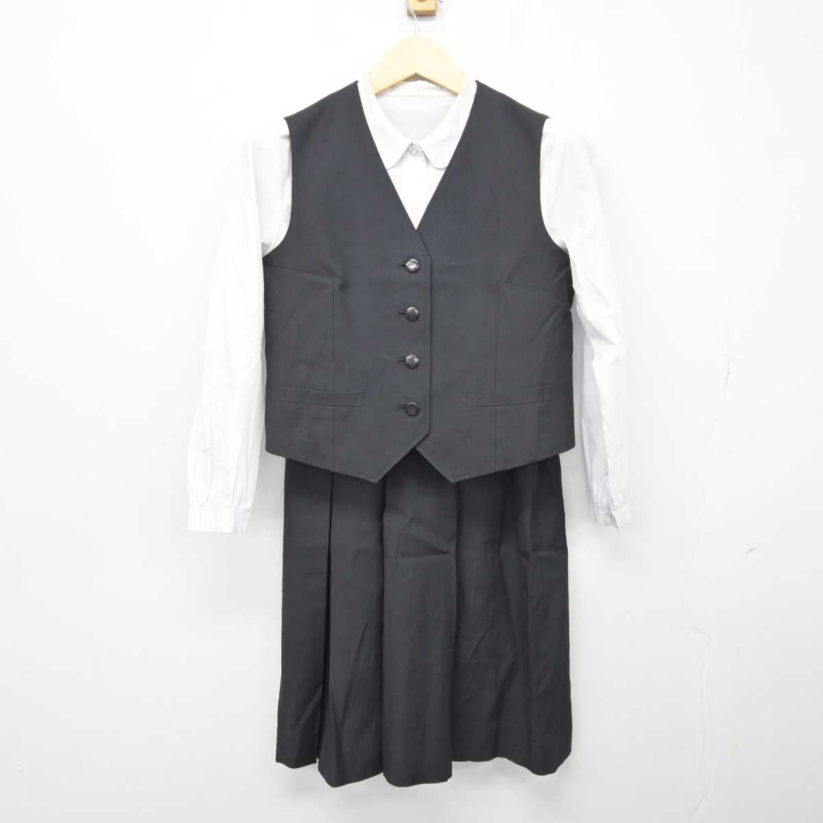 【中古】群馬県 桐生市立商業高等学校 女子制服 3点 (ベスト・シャツ・スカート) sf043365