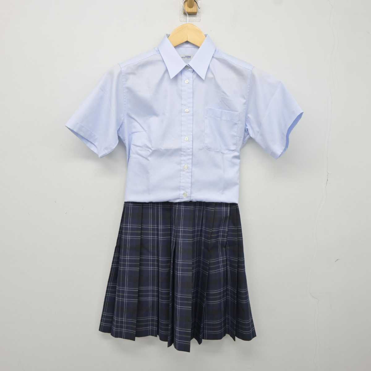 【中古】千葉県 興学社高等学院 女子制服 2点 (シャツ・スカート) sf043374