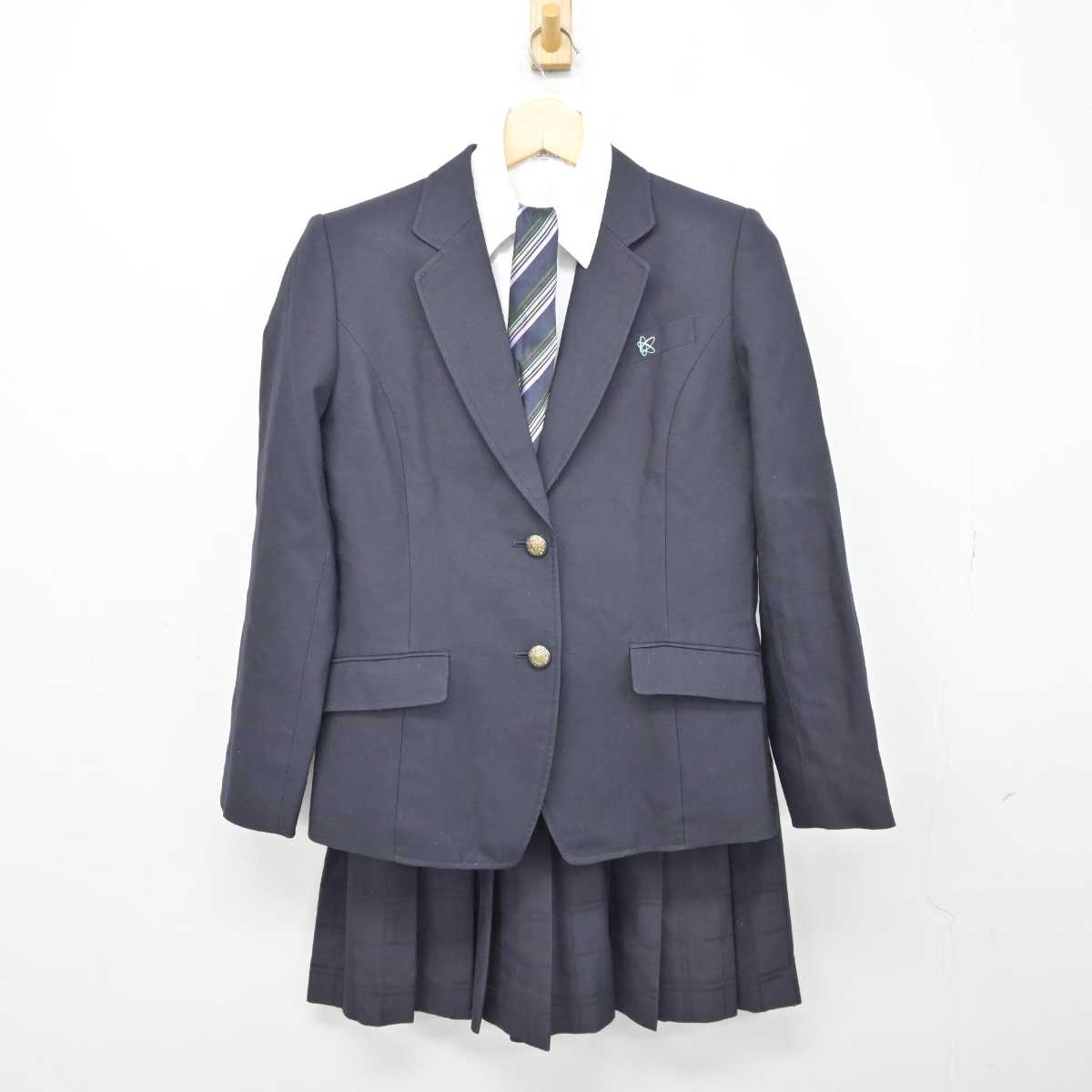 【中古】東京都 神田女学園高等学校 女子制服 6点 (ブレザー・ニット・シャツ・スカート) sf043375