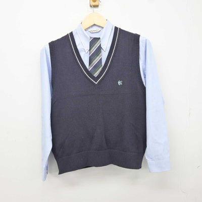 【中古】東京都 神田女学園高等学校 女子制服 3点 (ニットベスト・シャツ) sf043376