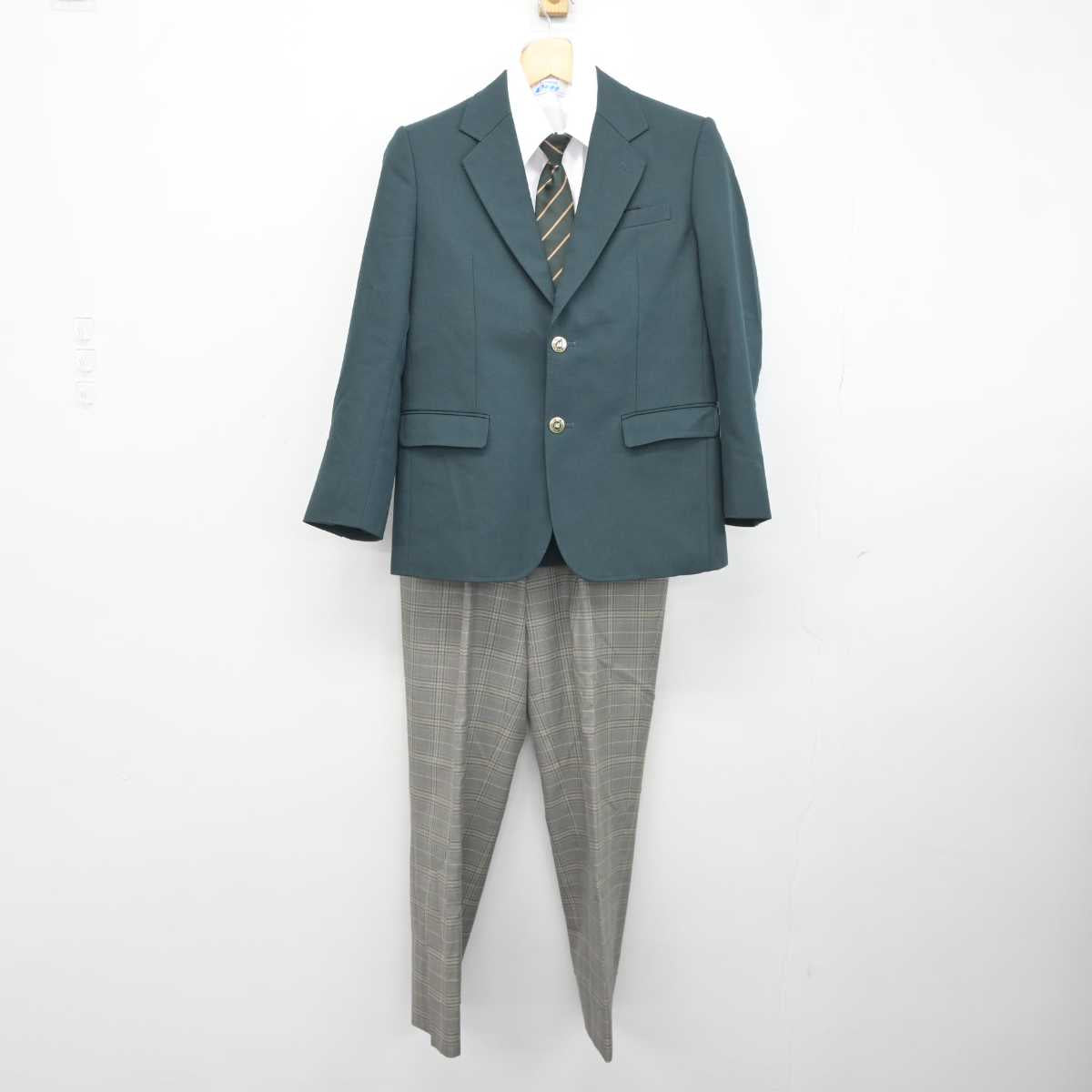 【中古】北海道 札幌市立上篠路中学校 男子制服 4点 (ブレザー・シャツ・ズボン) sf043388