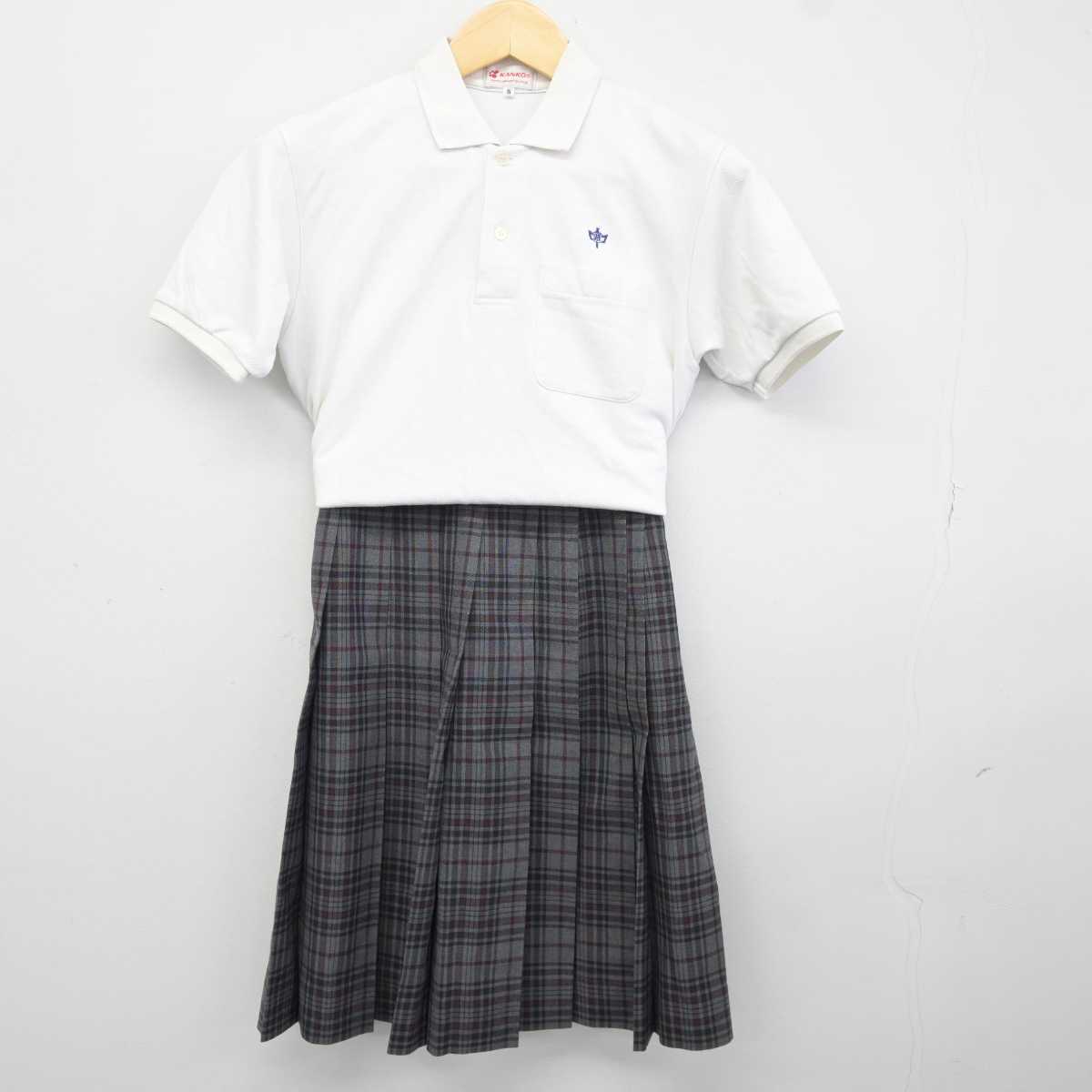 【中古】愛知県 名古屋市立城山中学校 女子制服 3点 (シャツ・スカート) sf043438